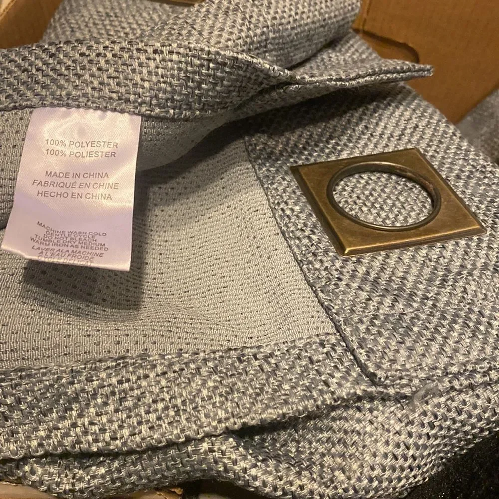 2 Valeron Curtains BRAND NEW - Blue/Gray 95” Gromet - BRAND NEW Curtains